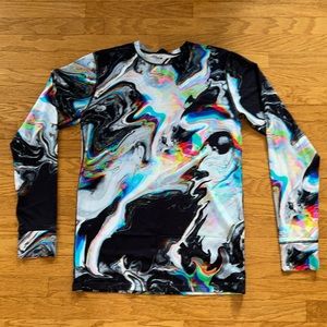 Men's Burton Lightweight X Base Layer Long Sleeve Crewneck Men’s Large neon wave